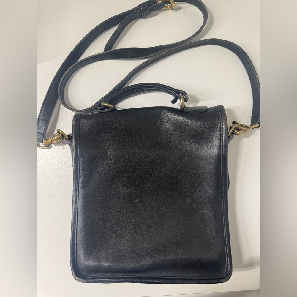 Vintage 90’s Coach Black Leather Crossbody Satchel - Picture 4 of 6